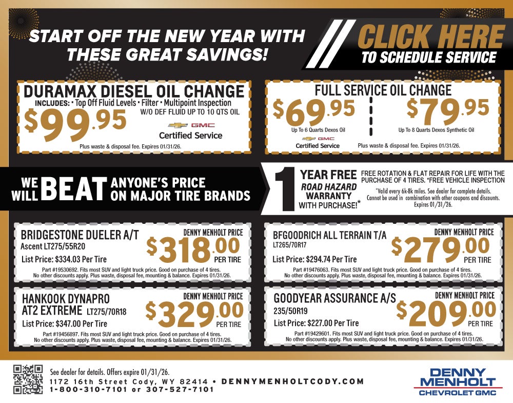 Denny Menholt Cody Service Specials