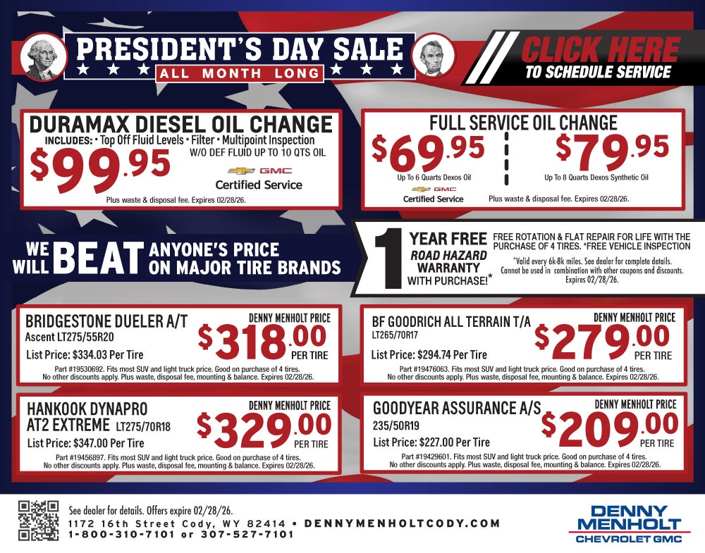 Denny Menholt Cody Service Specials